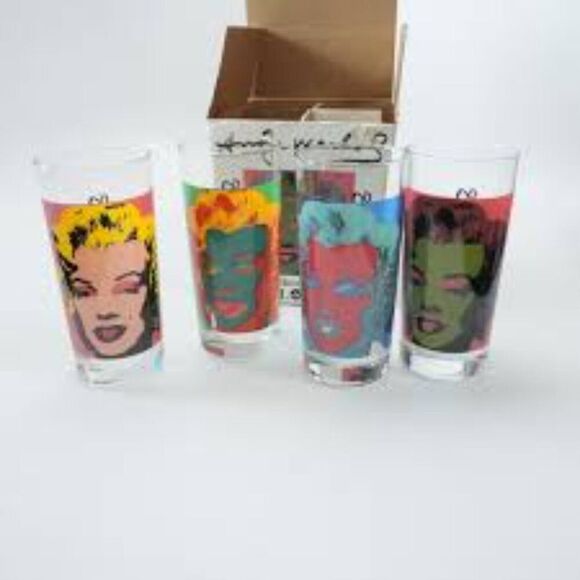 Vibrant Pop Art Vintage Andy Warhol Marilyn Monroe Block Glasses New In Box Rare - Picture 1 of 11